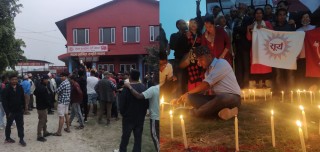 अदालतले एमाले र माओवादी केन्द्र ब्युत्याएको भन्दै चितवनको एमाले पार्टी कार्यालयमा दिपावली