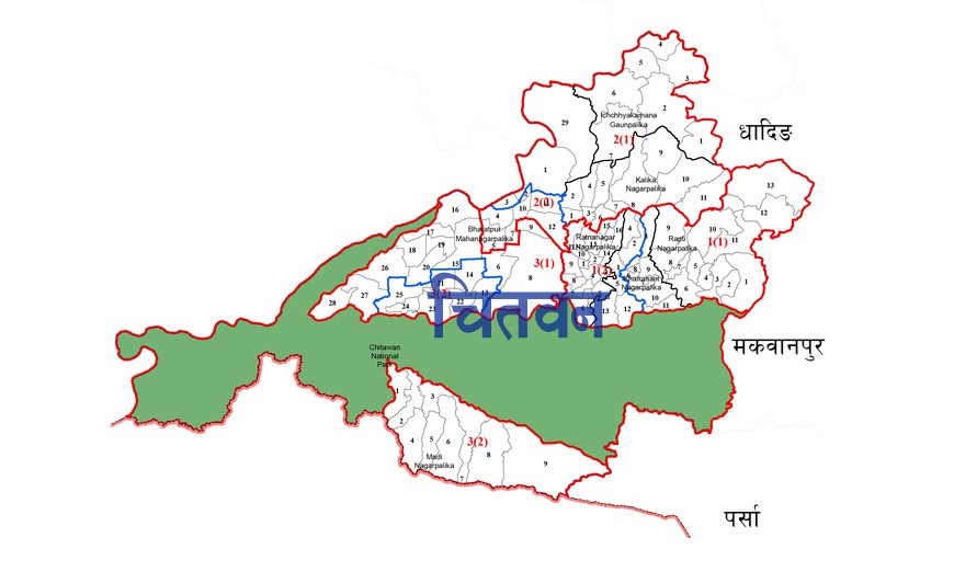 चितवनमा ४ चक्के मेशिनबाट धान  रोपाइँ