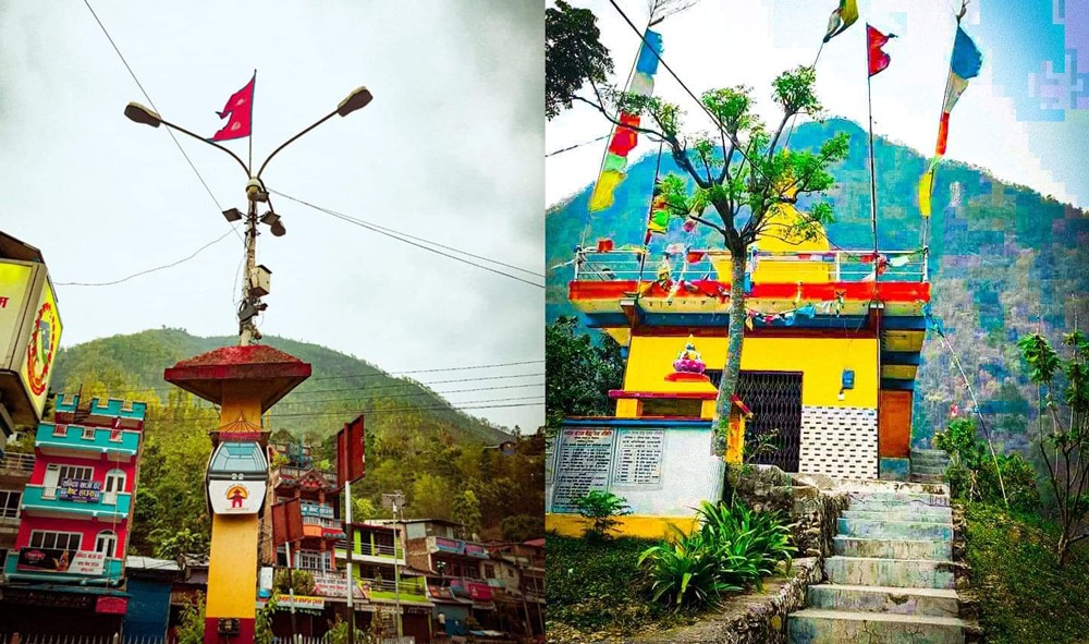 मुग्लिन युवा मंचद्वारा मुग्लिन बजार चोकमा राष्ट्रिय झण्डा राखियो