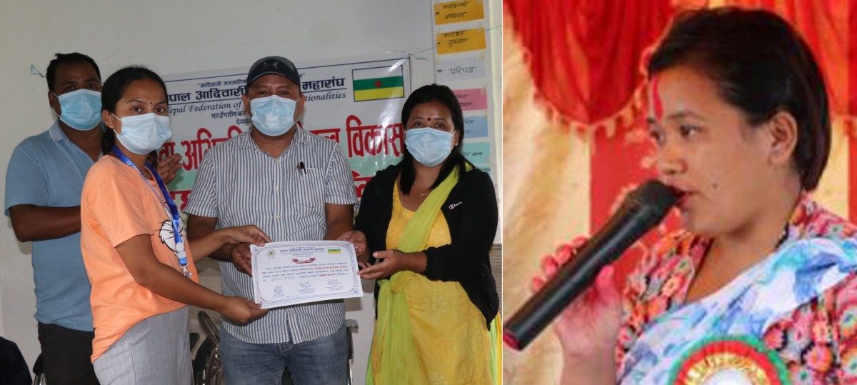 आदिवासी जनजातिलाई लच्छित गर्दै सम्बोधन गर्ने देवघाट गाउँपालिका उपाध्यक्ष विमला थापाको भनाई