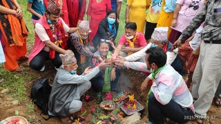 इच्छाकामना गाउँपालिका ३ नम्बर वडाको भवन शिलान्यास