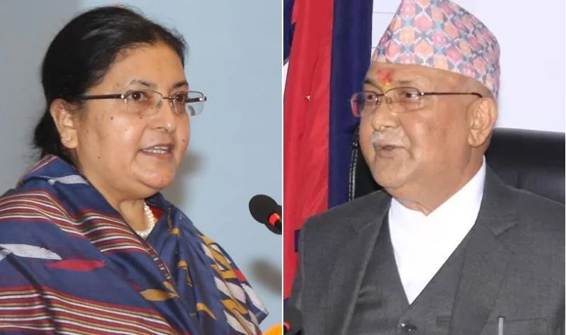 प्रधानमन्त्री ओली राष्ट्रपति निवासमा