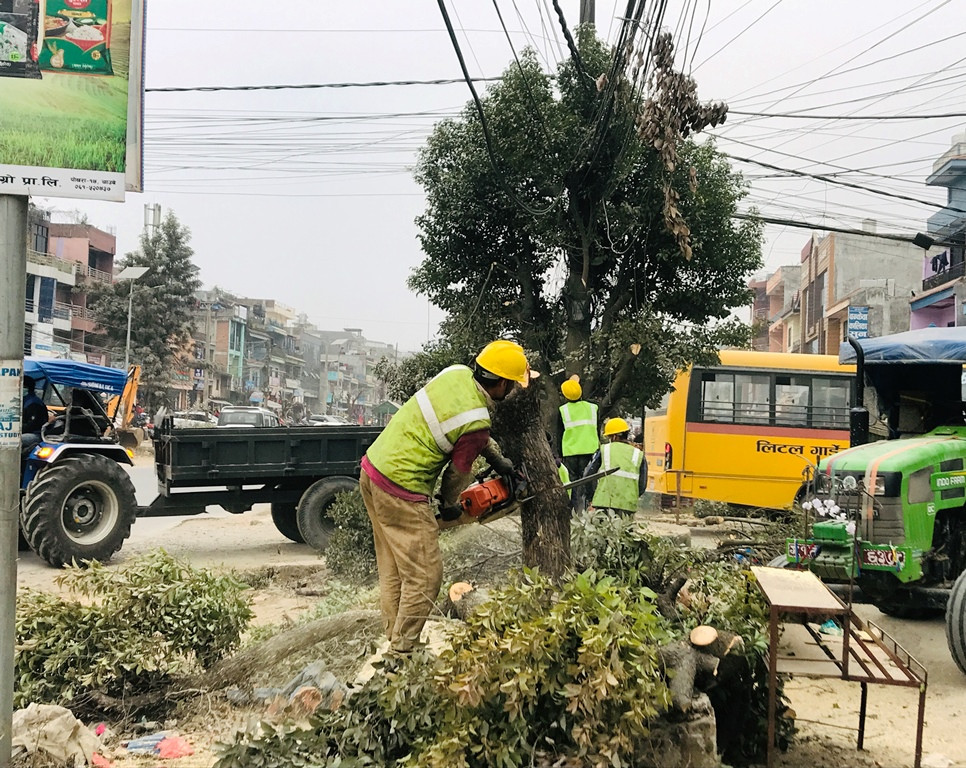 सडक विस्तार : मुग्लिन–पोखरा सडकखण्डको ५८ सय रुख काटियो
