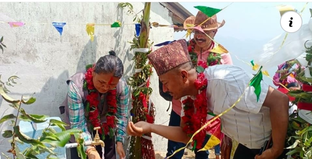 इच्छाकामना गाँउपालिकाको एक घर एक धारा अभियान : मेट्राङका ५८ घरधुरीमा धारा