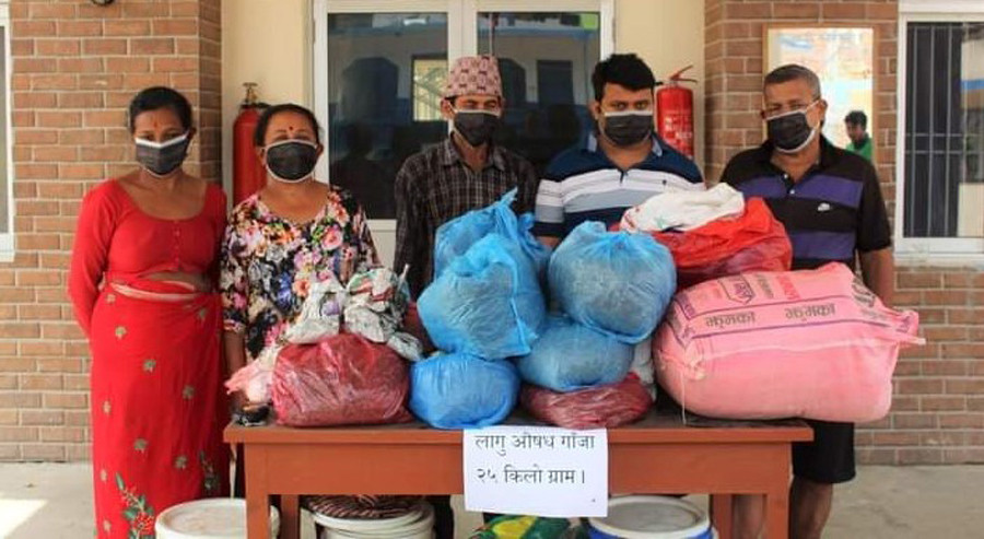 मुग्लिन–गजुरी सडकखण्डमा गाजा बिक्री गर्ने विभिन्न होटलका ५ जना संचालक पक्राउ
