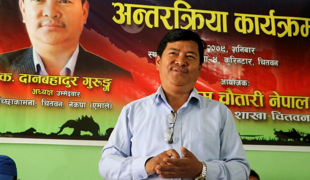 राम्रो काम गर्छु भन्ने एमालेलाई बाटो छेक्नका लागि गठबन्धन भएको हो, यसैले चिन्ता नलिनुस्ः एमाले उम्मेद्वार गुरुङ