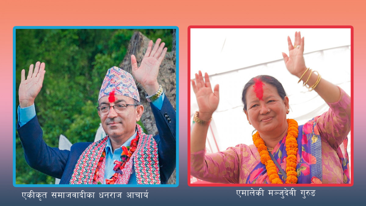 पोखरा महानगरपालिकाको मेयरमा धनराज आचार्य र उपमेयरमा मञ्जुदेवी गुरुङ अगाडि