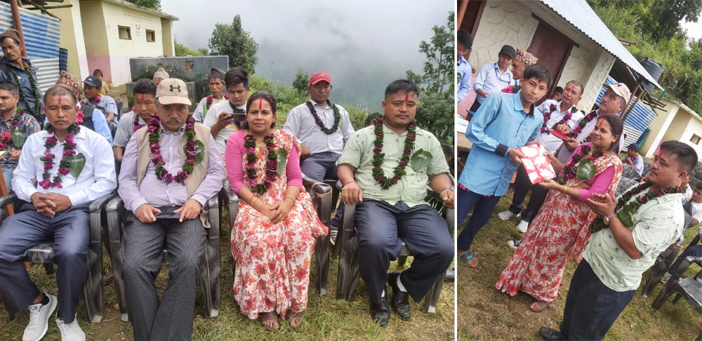 सृजनशिल महिला जागरण केन्द्रका अध्यक्ष सावित्री पुडासैनीद्वारा बालदिवसमा विद्यार्थीहरुलाई पुरस्कार वितरण