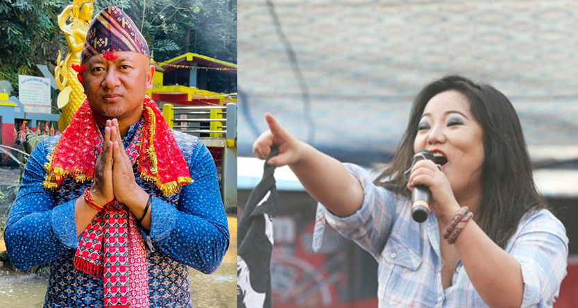 तनहुँ १ ‘ख’ का उम्मेद्वार पूर्ण गुरुङलाई जिताऔं भन्दै चर्चित दोहोरी गायीका ज्योति मगरले त्रिवेणी मेलामा भोट मागिन्
