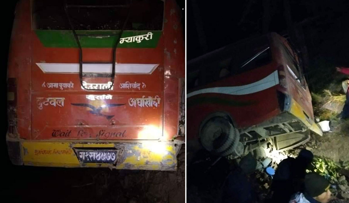 पाल्पामा बस दुर्घटना हुँदा ६ जनाको मृत्यु, १६ जना घाइते 