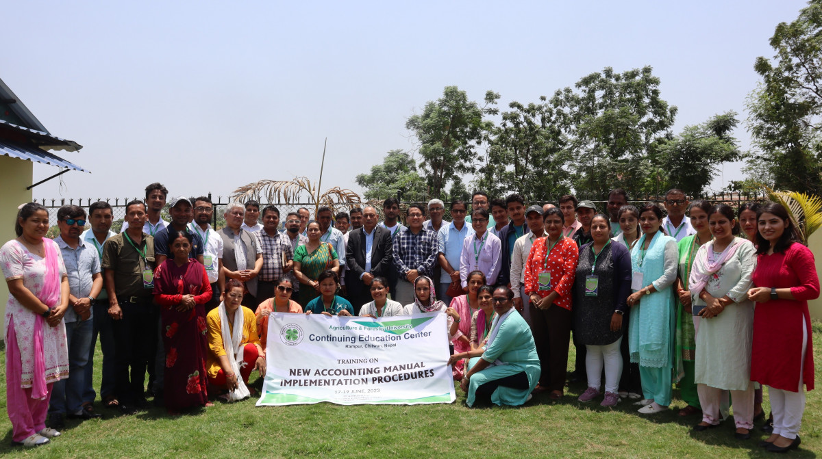 कृषि तथा वन विज्ञान विश्वविद्यालयका कर्मचारीका लागि न्यू एकाउन्टिङ्ग म्यानुअल इम्प्लिीमेन्टेशन प्रोसिडुअर्स तालिम
