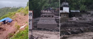 सङ्खुवासभाको हेवाखोलामा आएको बाढिले ७ घर बगायोः १७ मजदुर सम्पर्कविहीन