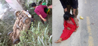 इच्छाकामनाको हात्तिवाङ जादै गरेको बोलेरो गाडी फिस्लिङ नजिकै दुर्घटना, ४ जना घाईते