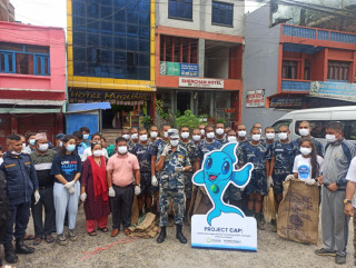 मुग्लिन बजारमा सरसफाई गरि करिब ५ क्विन्टल फोहोर संकलन