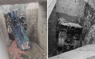 आँबुखैरेनीको आँधीखोलाबाट इँटा बोकेको ट्रक खस्यो, २ जनाको ज्यान गयो