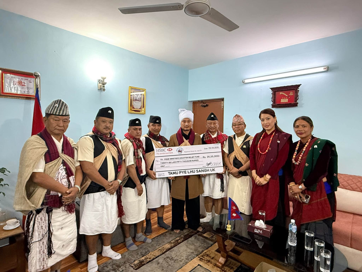 भोटेकोशी बाढीपीडितका लागि तमु प्ये ल्हु संघ यूकेको २६ लाख ५० हजार सहयोग